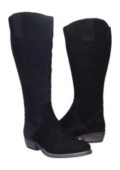 Damenstiefel JJ Footwear Ferryhill Schwarz Wadengröße XXXL -Bama Verkäufe 1130001 001 035xlferryhillzwart suede5 no bg