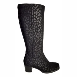 Damenstiefel JJ Footwear Crofton Print Schwarz Wadengröße M/L