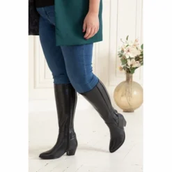 Damenstiefel JJ Footwear Managka Schwarz Wadengröße XXXL -Bama Verkäufe 1Y3A7897