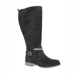 JJ Footwear Toulouse Schwarz Wildleder Wadengröße XL